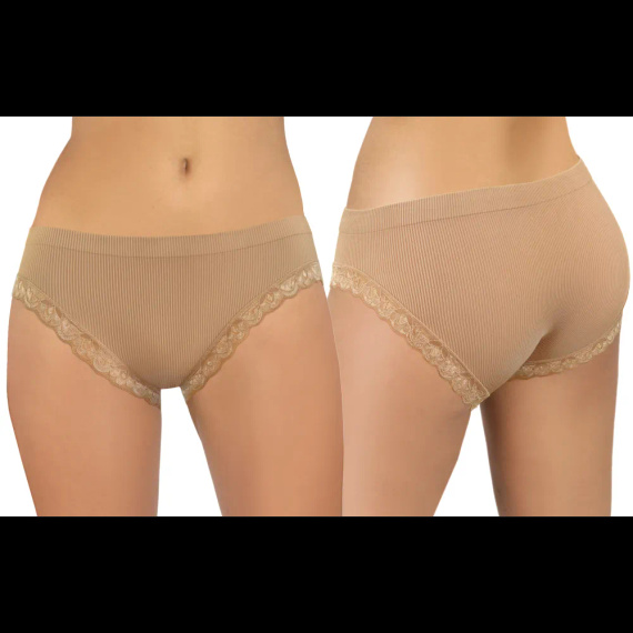 Slip donna Sesto Senso 6108 pizzo senza cuciture elastico comfort beige
