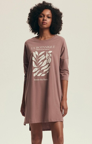 43692 Camicia da donna Dextra Henderson dusty rose - cotone, manica 3/4, stampa