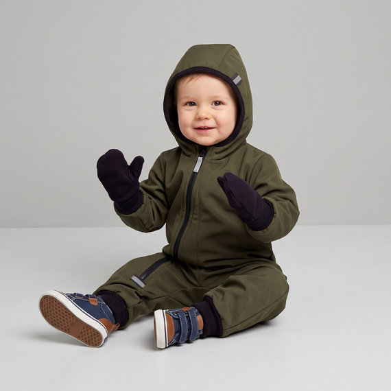 229075 Guanti bambini Nicol Softshell impermeabili con pile-neri