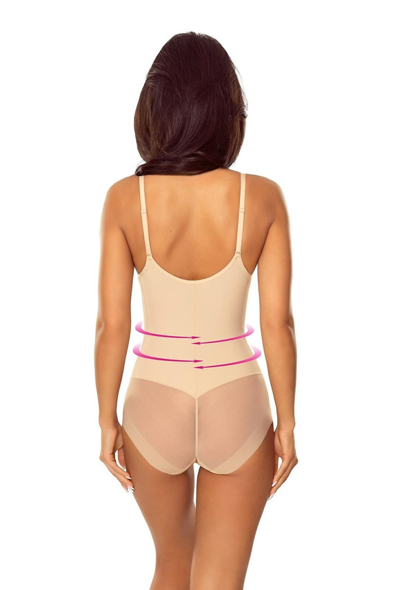 Body 7006 Ofelia Lapinee Beige Body Snellente Sotto il Seno Modellante la Silhouette