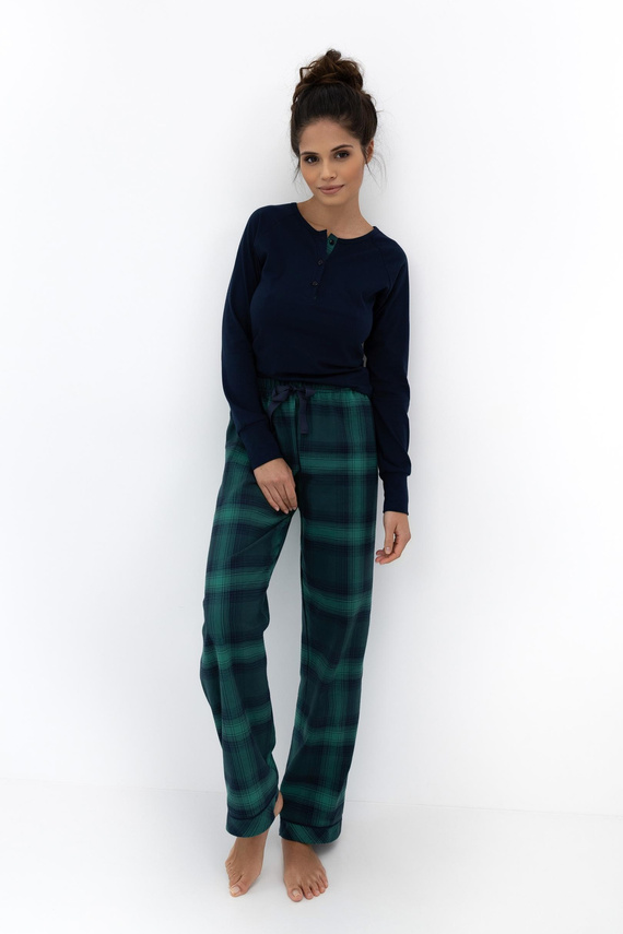 Pigiama donna Cassandra Sensis - cotone, lungo, a quadri