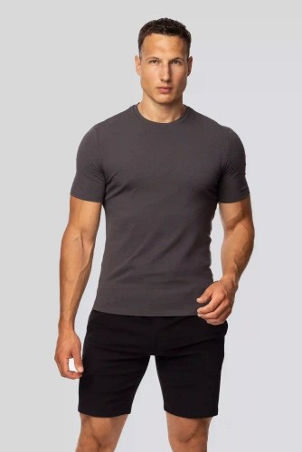 T-shirt Urban da uomo in cotone grafite - Taglio classico, alta qualità, flessibilità, comfort per tutto il giorno