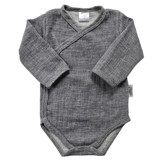 Body in mussola Just Muslin 03235N Makoma navy - manica lunga, chiusura a busta, 100% cotone