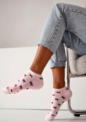 Calzini con Piccole Fiocchette Milena – In Cotone, Elastici, Comodi e Eleganti pink