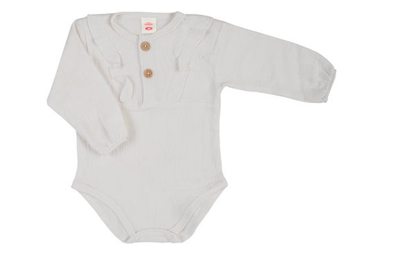 03235GDRE Body DR Girl Just Muslin Ecru Makoma Body in mussola per neonati
