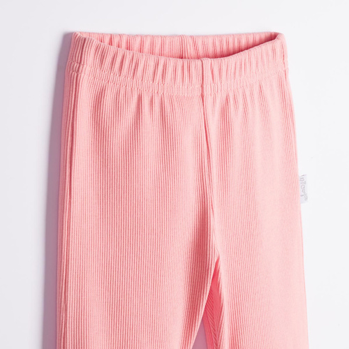 Nicol Tosia 225211 Pantaloni a zampa per bambina in cotone a coste color salmone