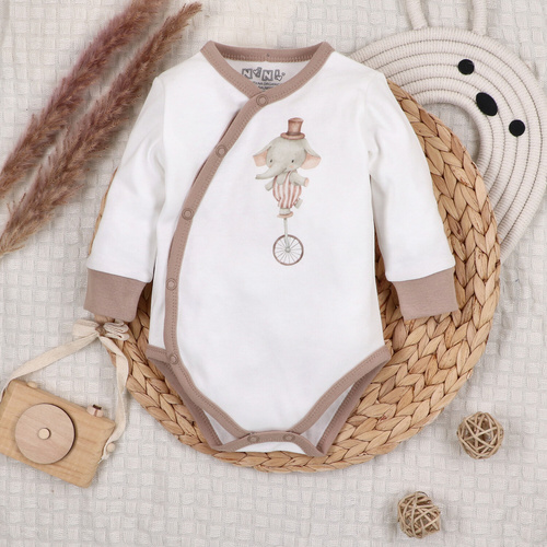 ABN-5582 Body a busta Circus di Nini - 100% cotone organico, chiusure senza nichel, made in Polonia