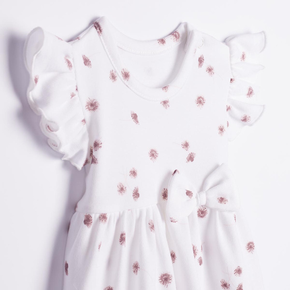 226158 Nicol HANIA Vestito-body bambina in cotone con fiori crema