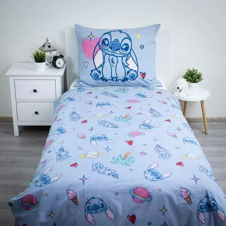 Biancheria da letto in cotone 140x200 Lilo and Stitch blu 70x90 Jerry Fabrics