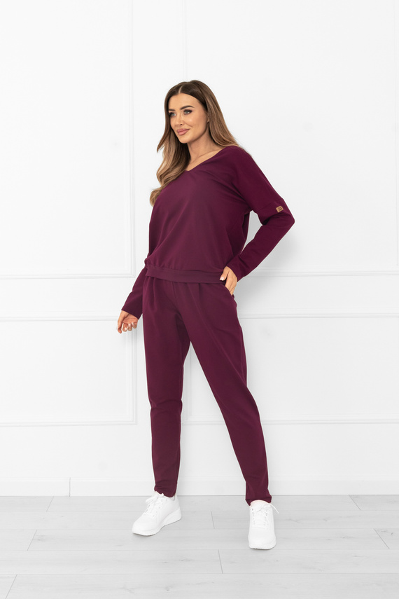 Karina Set tuta donna Moda italiana bordeaux - cotone, confortevole