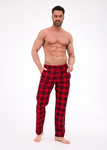 691/60 Pantalone pigiama Cornette da uomo - lungo, a quadri, cotone