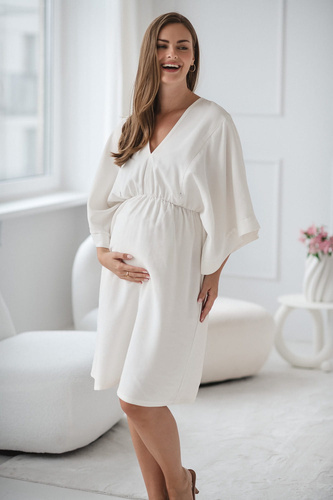 Mama Zen Milk&Love abito premaman e da allattamento color crema - kimono con cerniere, modal