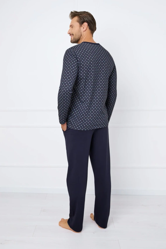 Rajmund Pigiama da uomo a maniche lunghe, pantaloni lunghi Moda italiana - stampa/verde