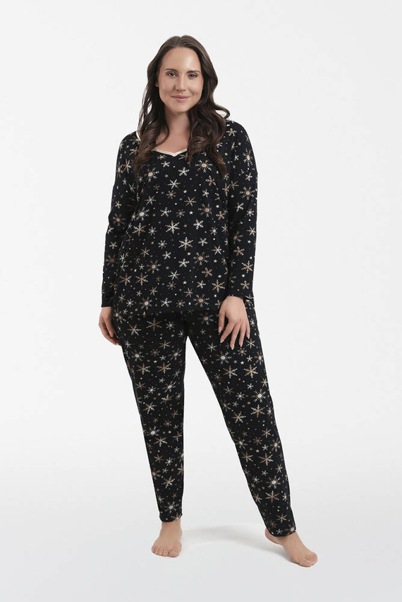 Laponia Pigiama da donna manica lunga, pantaloni lunghi Moda italiana - stampa