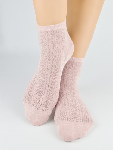 Noviti SB167 Calze da donna in viscosa traforata con seta Trifoglio rosa polvere