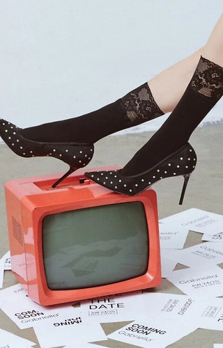 686 Nina Socks Gabriella nero - microfibra con pizzo e silicone