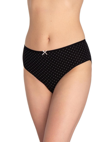 L-122BI-60 Mutandine Lama da donna 3 pezzi, cotone, taglio classico nero rosa