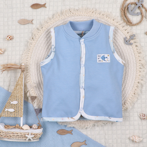 ABN-5458 Sea Of Joy Nini - gilet in cotone organico, chiusura confortevole