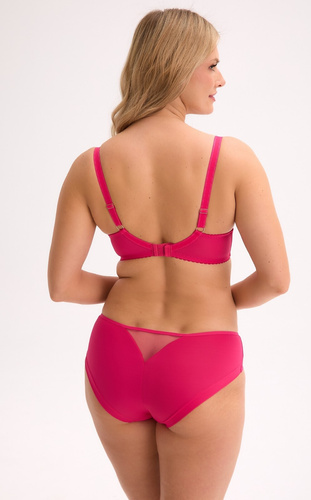 BS 1322 Reggiseno semi-morbido Rhea Gaia fucsia con ricamo floreale, con ferretto,