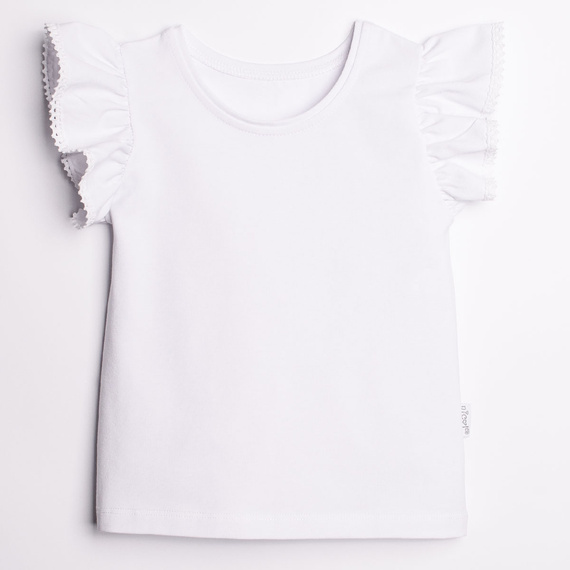 Blusa 220138 Nicol bianca cotone con pizzo elegante bambina