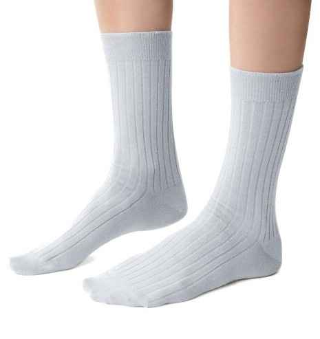 ARTE.130 Calze da donna in lana merino naturale Steven sage -stripe, senza cuciture, calde