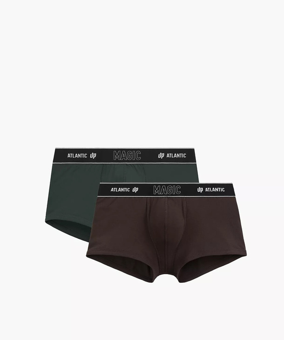 Boxer da uomo Atlantic Magic Pocket 2MH-1200 A2 2 pezzi verde-marrone – push-up cotone