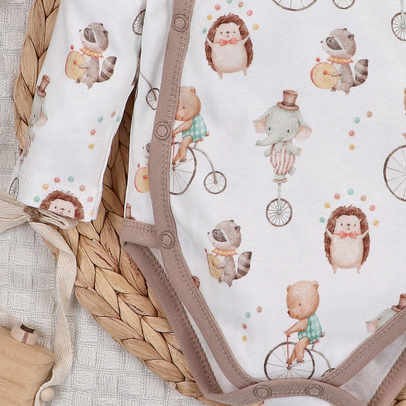 ABN-5581 Body a busta Circus di Nini - 100% cotone organico, chiusure senza nichel, made in Polonia