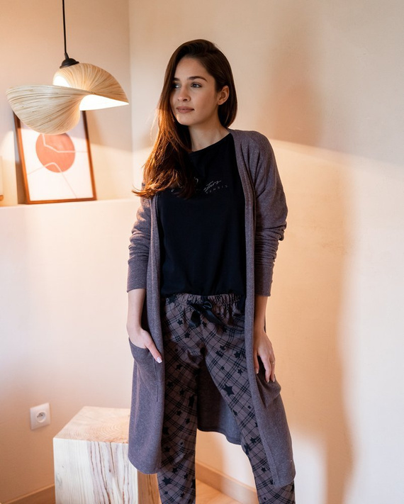 Sensis Reach For The Stars Pigiama da donna - nero-marrone