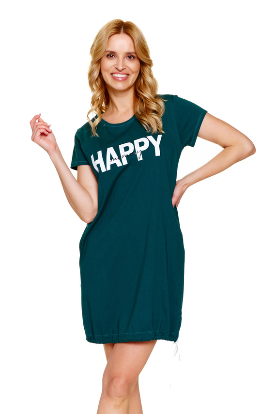 9504 Doctor Nap - Camicia da notte in cotone per la gravidanza e l'allattamento - comfort e comodità per la futura mamma - smeraldo