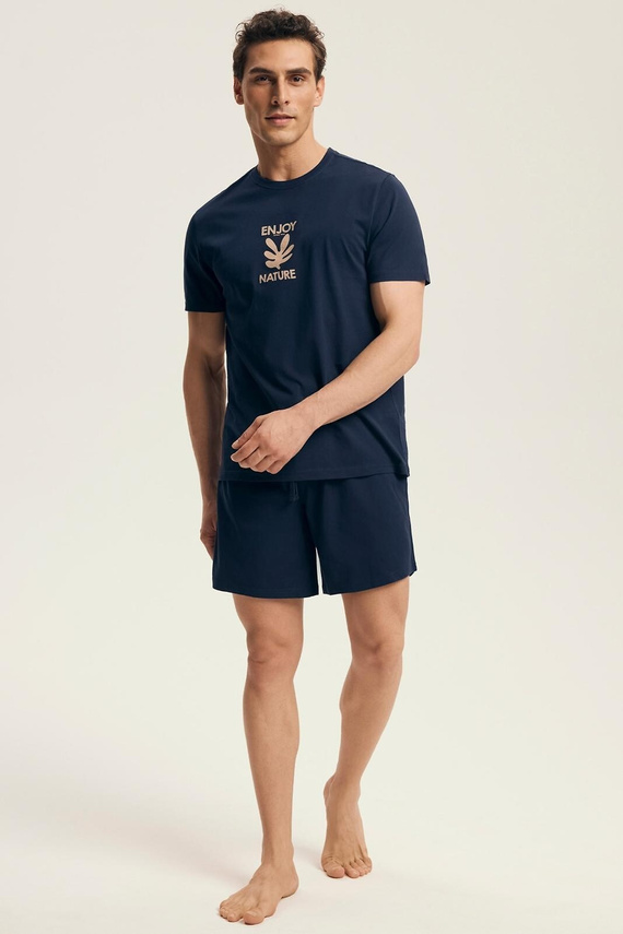 Pigiama uomo Core 43462 Legend Henderson blu navy - cotone, manica corta, in scatola