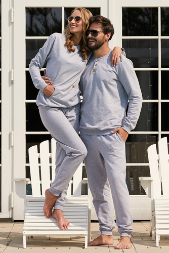 Set tuta Leader lunga. manica, lunghezza. pantaloni Moda Italiana - melange