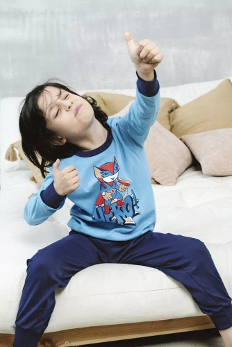 Remek Pigiama bambino manica lunga, pantaloni lunghi Moda italiana - blu