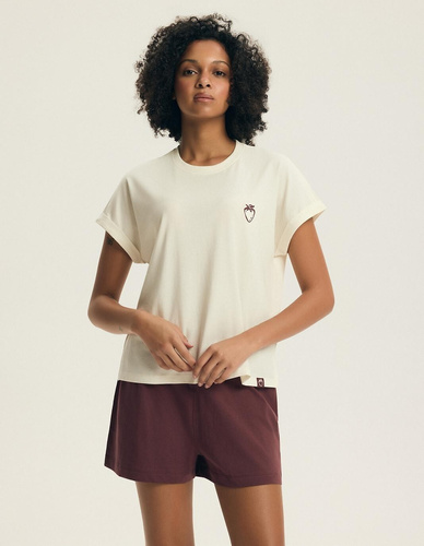 Pigiama donna Henderson Evika 44464 – cotone, ricamo frutta, shorts