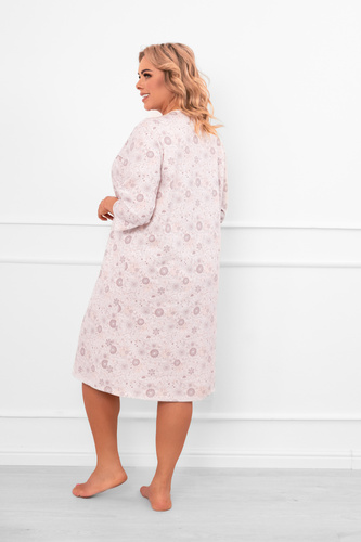 Camicia da notte da donna Galea - cotone, bottoni, manica 3/4 Moda italiana