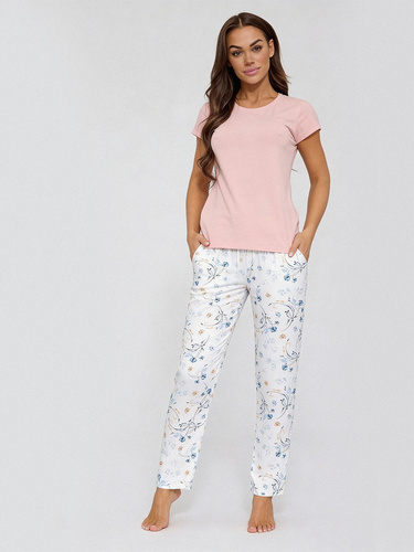 690/55 Pantaloni pigiama da donna Cornette bianchi – cotone, tasche, comfort e stile