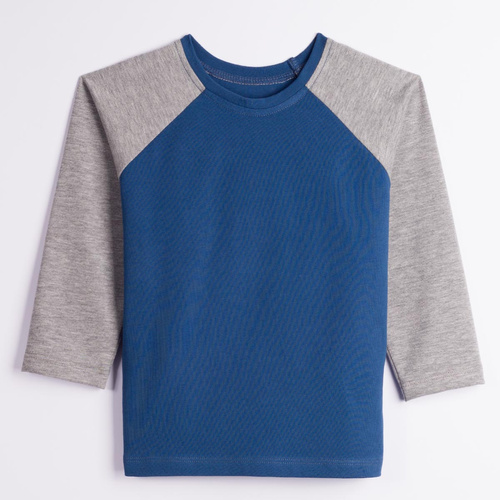 228139 Nicol FARMA Maglietta raglan bambino azzurro grigio mélange cotone