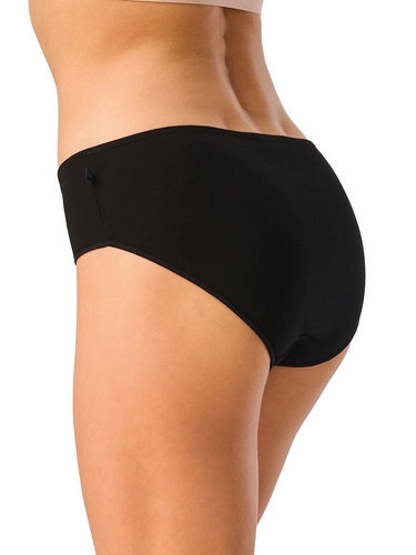 Slip da donna KEY LPC 635 B26 midi 2 pezzi in cotone nero e rosso