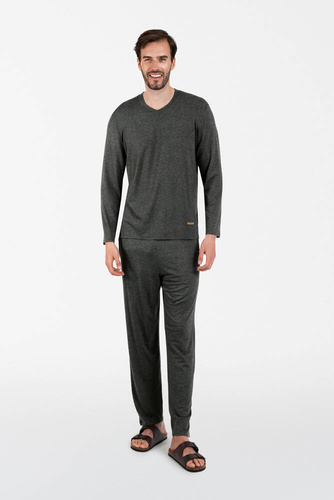 Akord Pigiama uomo maniche lunghe, pantaloni lunghi Moda italiana - c.melange
