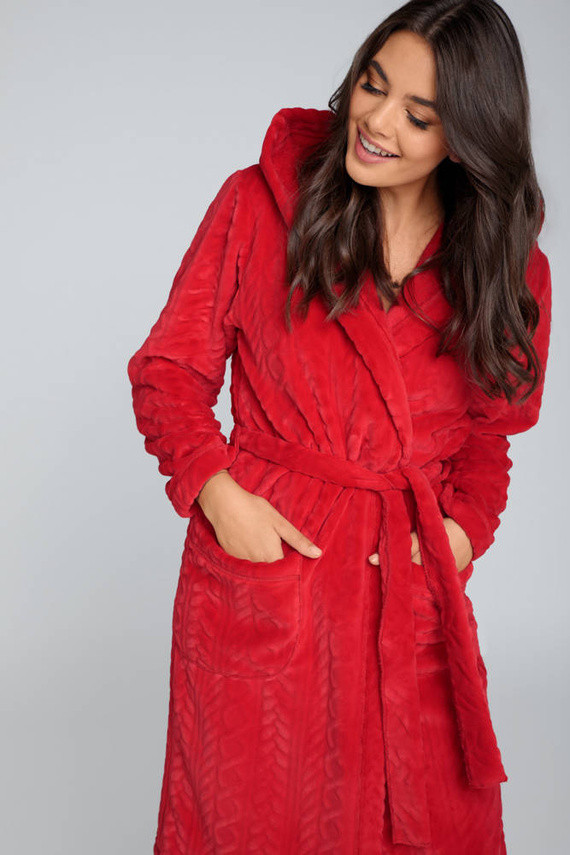 Zala vestaglia da donna in pile Moda italiana - rosso