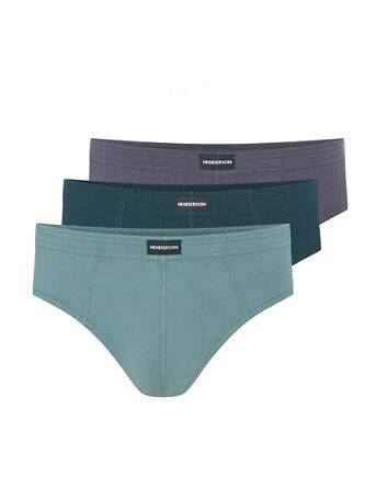 1446 K669 Slip Henderson da uomo in cotone verde-grafite, 3 pezzi per scatola