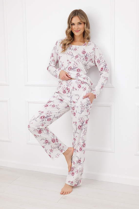 Pigiama donna Beauty Italian Fashion 100% cotone manica lunga pantaloni