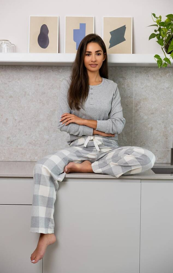 Sensis Vesper Pigiama da donna - grigio-crema