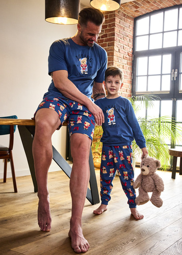593/178 966/178 Pigiama bambino Cornette Boxer | Cotone, stampa, pantaloni fantasia, polsini a coste