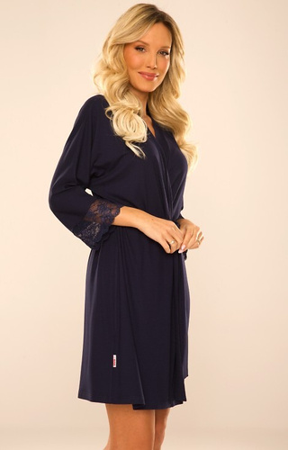 342 Fanny Accappatoio da donna Short De Lafense - blu navy