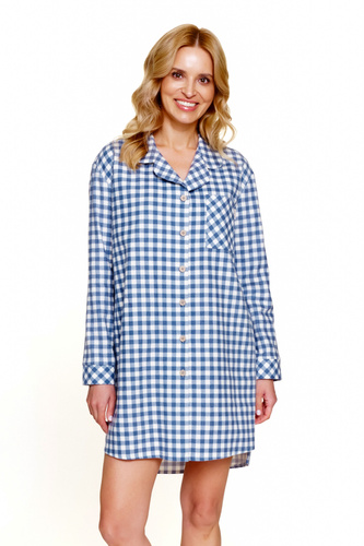 7300 Camicia da notte in cotone elasticizzato - comfort e stile - blue jeans