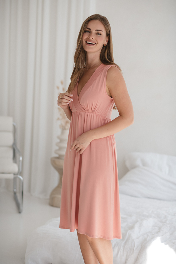 Star Light Camicia da notte in gravidanza e allattamento rosa erbacea Milk&Love- viscosa di bambù | Comfort e femminilità