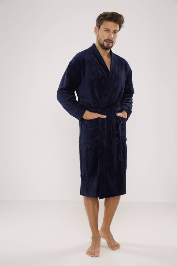 391 Hugo accappatoio da uomo De lafense - blu navy