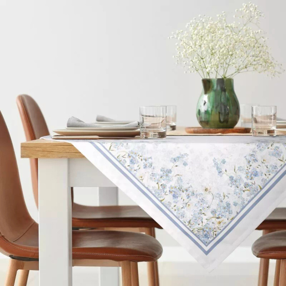Tovaglia Summer 18 Eurofirany naturale con motivo non ti scordar di me 100% poliestere