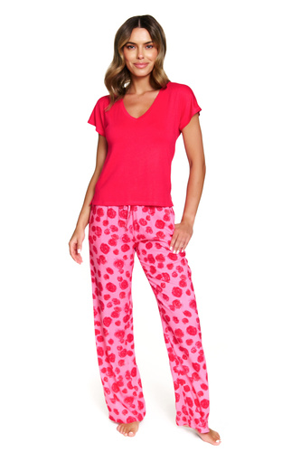 7361 Pigiama da donna Doctor Nap - set in viscosa con motivo a rose - rose