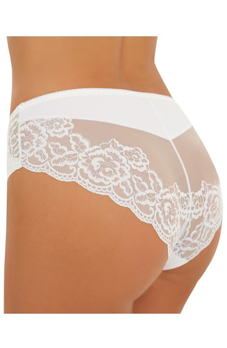Slip da donna Inga Emili bianchi in microfibra laser cut con rete ricamata